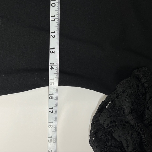 BAR III Women’s Size L Black Midi Dress Lace Bell Sleeves - Picture 6 of 7